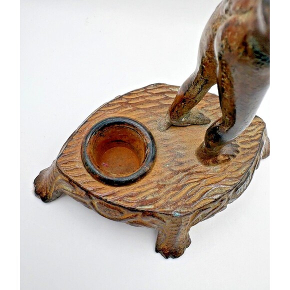 Vintage Cast Iron Cherub Angel Candle Holder - Picture 8 of 14